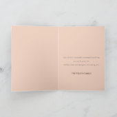 レトロ幾何学的クリスマスツリー赤面マスタードグリーン シーズンカード (内部)