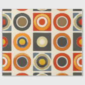 レトロ幾何学的グリッド ラッピングペーパー (フラット)