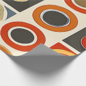 レトロ幾何学的グリッド ラッピングペーパー (角)