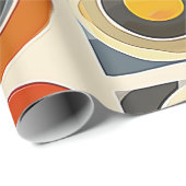 レトロ幾何学的グリッド ラッピングペーパー (ロールコーナー)