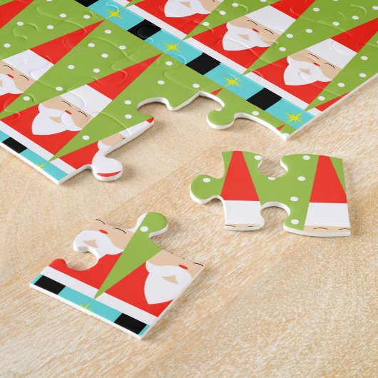 レトロ幾何学的サンタパズル ジグソーパズル (側面)