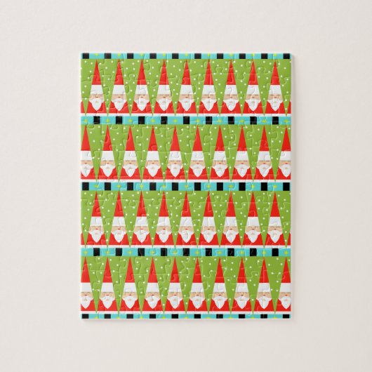 レトロ幾何学的サンタパズル ジグソーパズル (縦)