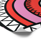 レトロ幾何学的シームレスパターン ポスター (角)