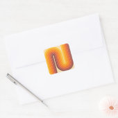 レトロ幾何学的ダブルアーチデザイン スクエアシール (封筒)