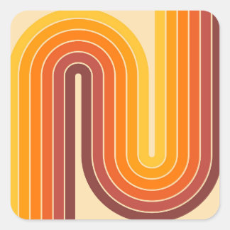 レトロ幾何学的ダブルアーチデザイン スクエアシール