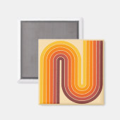 レトロ幾何学的ダブルアーチデザイン マグネット (正面/裏面)