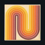 レトロ幾何学的ダブルアーチデザイン マグネット<br><div class="desc">レトロ未来的ミッドセンチュリー幾何学二重アーチデザインの地色。</div>