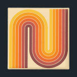 レトロ幾何学的ダブルアーチデザイン マグネット<br><div class="desc">レトロ未来的ミッドセンチュリー幾何学二重アーチデザインの地色。</div>