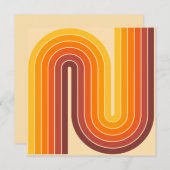 レトロ幾何学的ダブルアーチデザイン 招待状 (正面/裏面)