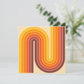 レトロ幾何学的ダブルアーチデザイン 招待状 (スタンド正面)