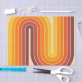 レトロ幾何学的ダブルアーチデザイン 薄葉紙 (クラフト)