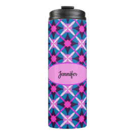 レトロ幾何学的デザイン（ピンク、紫、青） - タンブラー