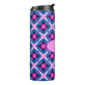 レトロ幾何学的デザイン（ピンク、紫、青） - タンブラー (回転左)