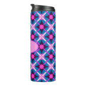 レトロ幾何学的デザイン（ピンク、紫、青） - タンブラー (回転右)