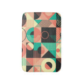 レトロ幾何学的パターンデザイン バスマット (正面縦)