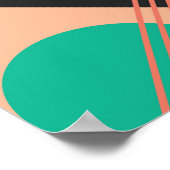 レトロ幾何学的パターンデザイン ポスター (角)