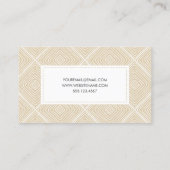 レトロ幾何学的パターンプロフェッショナルベージュホワイト 名刺 (裏面)