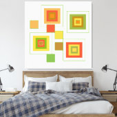 レトロ幾何学的パターン抽象芸術 キャンバスプリント (インサイチュ (寝室))