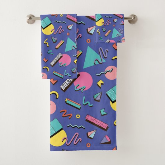 レトロ幾何学的パターン バスタオルセット (インサイチュ)