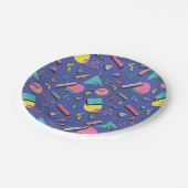 レトロ幾何学的パターン ペーパープレート (アングル)