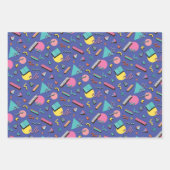 レトロ幾何学的パターン ラッピングペーパーシート (正面3)