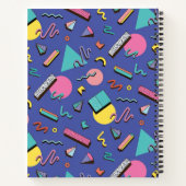 レトロ幾何学的パターン |名前の追加 ノートブック (裏面)