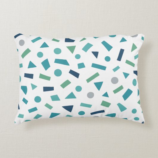 レトロ幾何学的パターン – 80sメンフィススタイルデザイン アクセントクッション (正面)