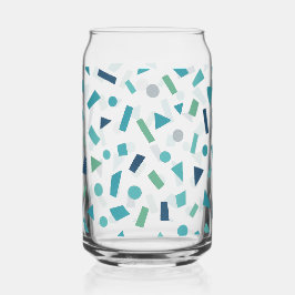 レトロ幾何学的パターン – 80sメンフィススタイルデザイン ガラス缶