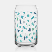 レトロ幾何学的パターン – 80sメンフィススタイルデザイン ガラス缶 (左)