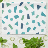 レトロ幾何学的パターン – 80sメンフィススタイルデザイン キッチンタオル (折り畳み)