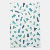 レトロ幾何学的パターン – 80sメンフィススタイルデザイン キッチンタオル (縦)