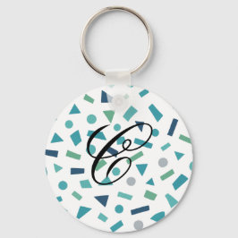 レトロ幾何学的パターン – 80sメンフィススタイルデザイン キーホルダー