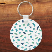 レトロ幾何学的パターン – 80sメンフィススタイルデザイン キーホルダー (裏面)