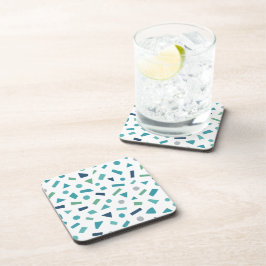 レトロ幾何学的パターン – 80sメンフィススタイルデザイン コースター