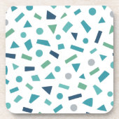 レトロ幾何学的パターン – 80sメンフィススタイルデザイン コースター (正面)