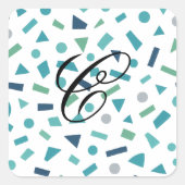 レトロ幾何学的パターン – 80sメンフィススタイルデザイン スクエアシール (正面)