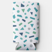 レトロ幾何学的パターン – 80sメンフィススタイルデザイン スリム缶クーラー (裏面)