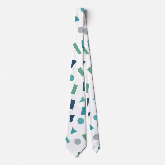 レトロ幾何学的パターン – 80sメンフィススタイルデザイン ネクタイ (正面)