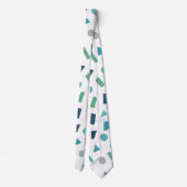 レトロ幾何学的パターン – 80sメンフィススタイルデザイン ネクタイ (裏面)