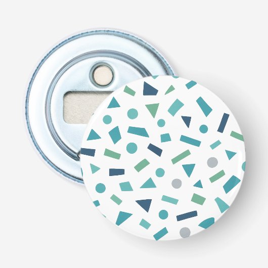 レトロ幾何学的パターン – 80sメンフィススタイルデザイン 栓抜き (正面)