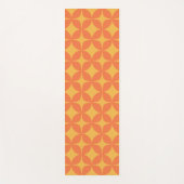 レトロ幾何学的パター鮮やかンおもしろい黄オレンジ ヨガマット (正面)