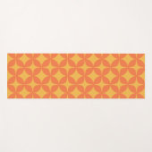 レトロ幾何学的パター鮮やかンおもしろい黄オレンジ ヨガマット (正面(横))