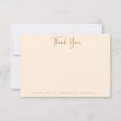 レトロ幾何学的ピンクとオレンジパーソナライズされた色 サンキューカード (正面)