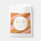 レトロ幾何学的ピンクサビブライダルシャワーありがとう フェイバーバッグ (正面)