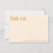 レトロ幾何学的ピンクテラコッタカスタムウェディング サンキューカード (正面)