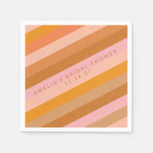 レトロ幾何学的ピンクテラコッタブライダルシャワー名