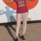 レトロ幾何学的プリント1970年代のパターン(の模様が)あるクリスマス レギンス