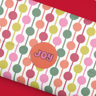 レトロ幾何学的プリント1970年代のパターン(の模様が)あるクリスマス 薄葉紙