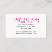 レトロ幾何学的マゼンタビモダンジネスカード 名刺 (裏面)