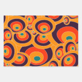 レトロ幾何学的ラッピング紙-はっきりした抽象芸術 ラッピングペーパーシート (正面3)